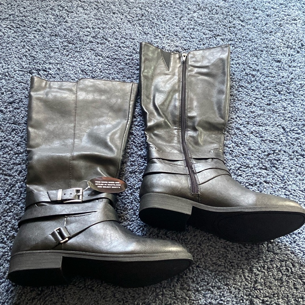 Macys Style & Co Lolah Black Wide Calf Boots